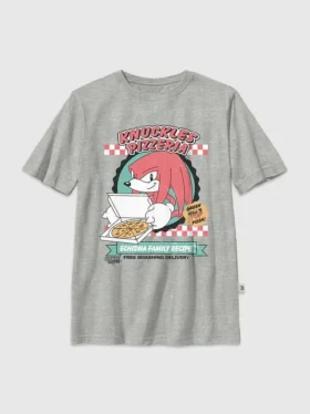 T-shirt pour enfant avec motif « Knuckles Pizza » de Sonic the Hedgehog