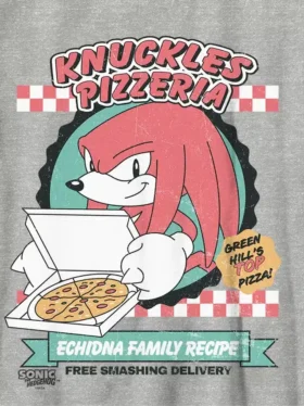 T-shirt pour enfant avec motif « Knuckles Pizza » de Sonic the Hedgehog