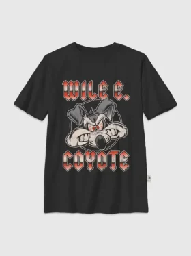 T-shirt pour enfant Looney Tunes avec motif métallisé de Wile E.
