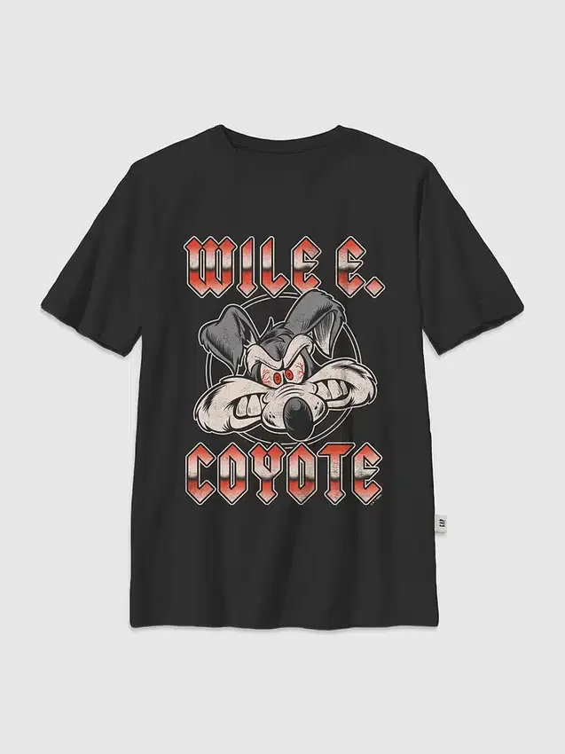 T-shirt pour enfant Looney Tunes avec motif métallisé de Wile E.