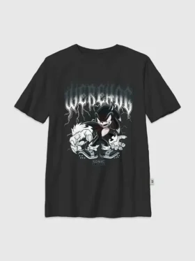 T-shirt pour enfant Sonic the Hedgehog avec motif métallisé