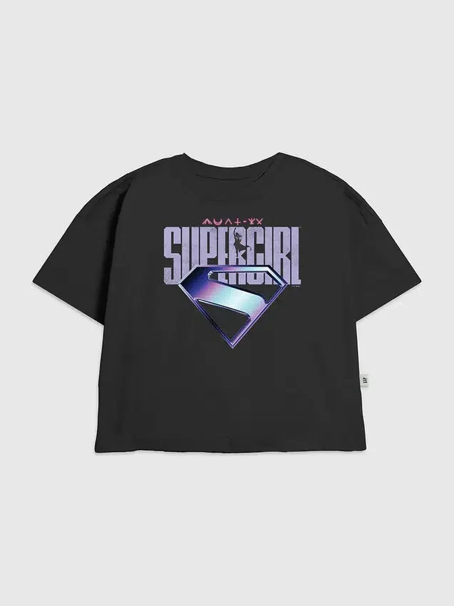 T-shirt pour enfant Supergirl avec logo violet