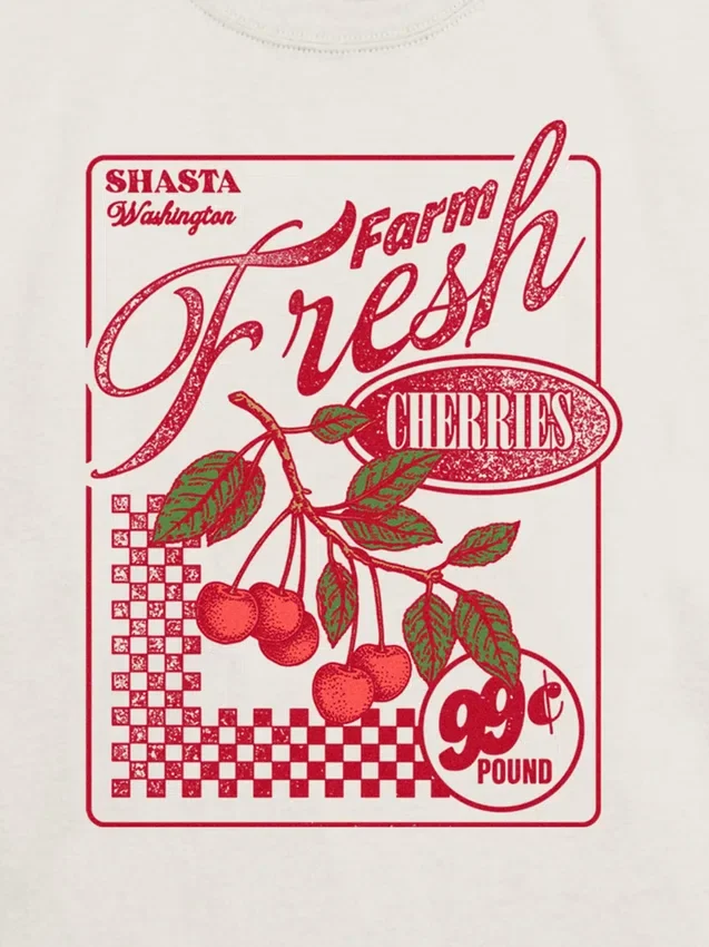 T-shirt pour enfants avec motif « Farm Fresh Cherries »