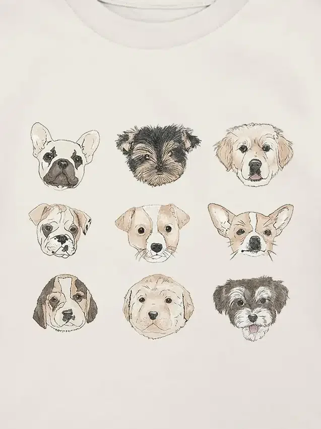 T-shirt pour tout-petits avec motif « Assortiment de chiots »