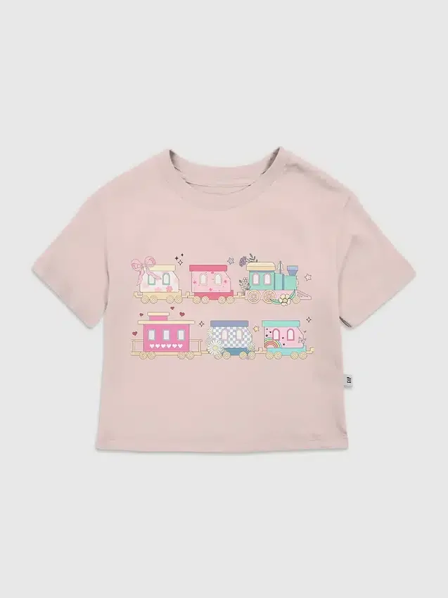 T-shirt pour tout-petits avec motif « Colorful Train »