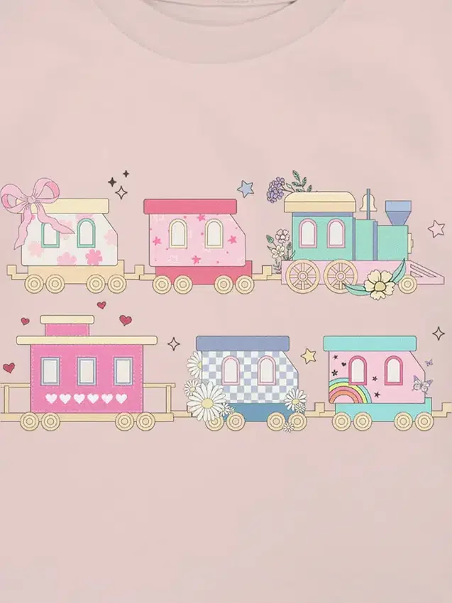 T-shirt pour tout-petits avec motif « Colorful Train »