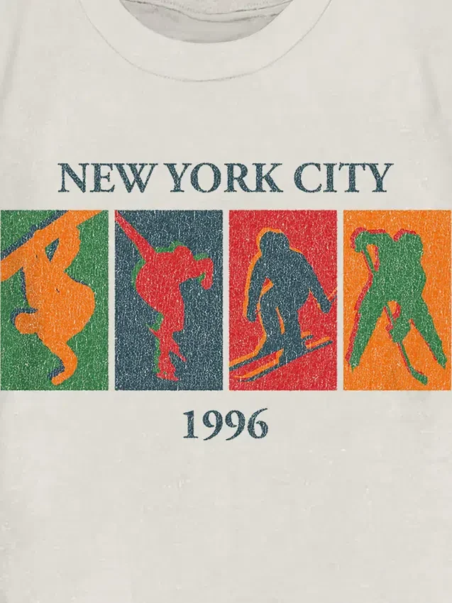 T-shirt pour tout-petits avec motif vintage « Sports d'hiver »