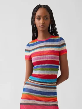 T-shirt transparent à rayures « Happy Stripe » de Gapstudio
