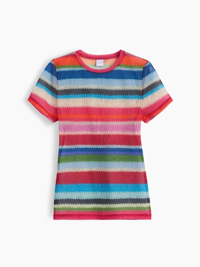 T-shirt transparent à rayures « Happy Stripe » de Gapstudio