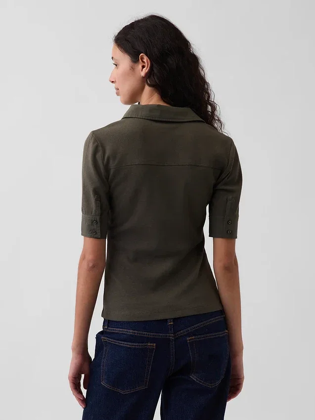 T-shirt utilitaire moderne à manches trois-quarts