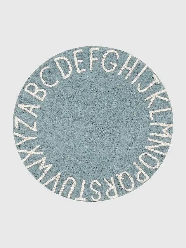 Tapis lavable « Abc Natural Vintage Blue » de Lorena Canals