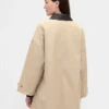 Trench-coat oversize en sergé