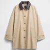 Trench-coat oversize en sergé