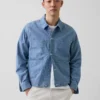 Veste carrée en chambray