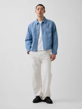 Veste carrée en chambray