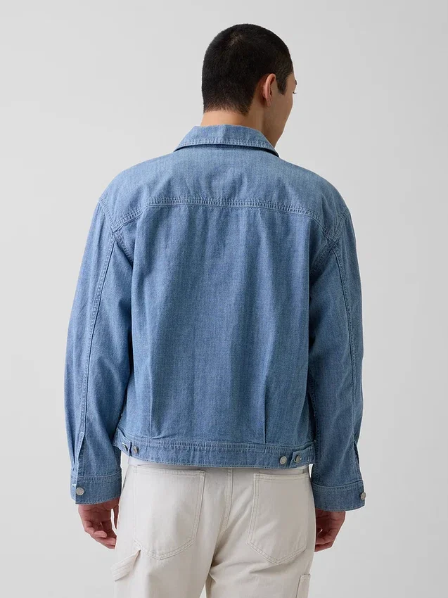 Veste carrée en chambray