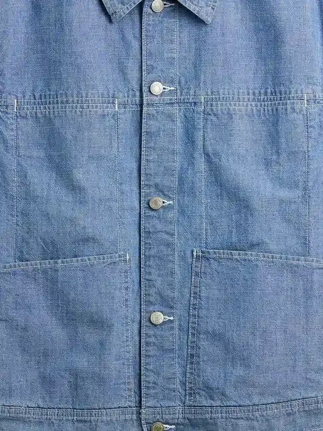 Veste carrée en chambray