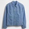 Veste carrée en chambray