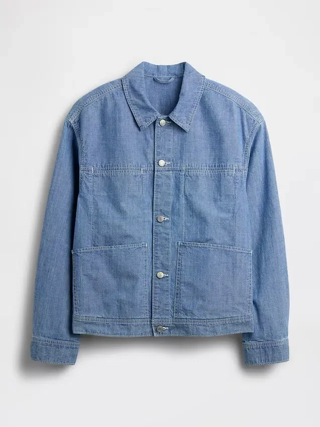 Veste carrée en chambray