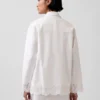 Veste chemise ample à ourlet ajouré