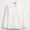 Veste chemise ample à ourlet ajouré