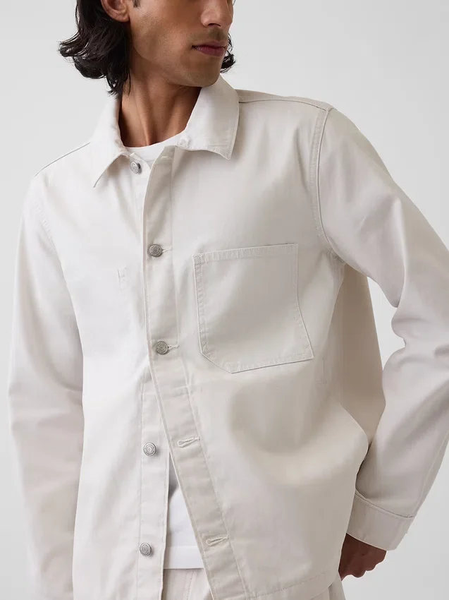 Veste chemise décontractée en toile