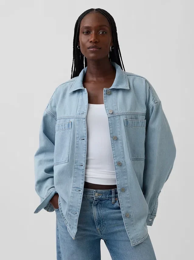 Veste chemise en denim oversize