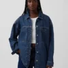 Veste chemise en denim oversize