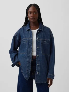 Veste chemise en denim oversize