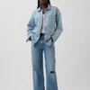 Veste chemise en denim oversize