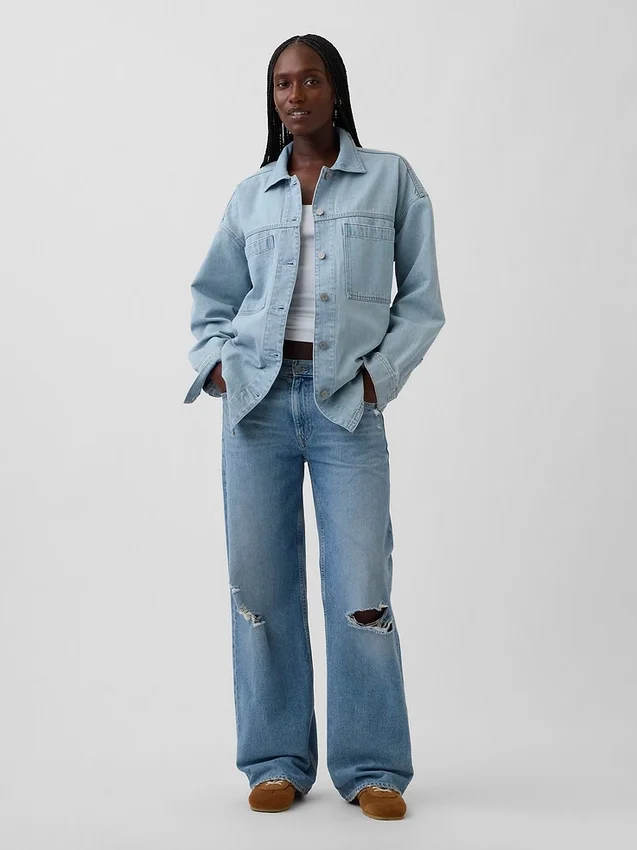 Veste chemise en denim oversize