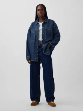 Veste chemise en denim oversize