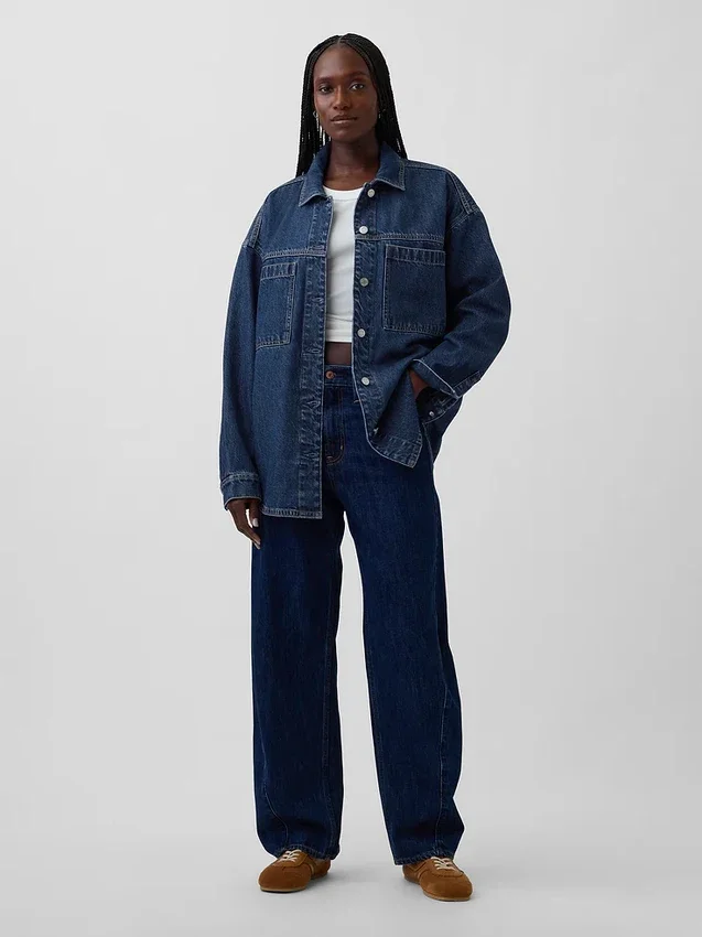 Veste chemise en denim oversize