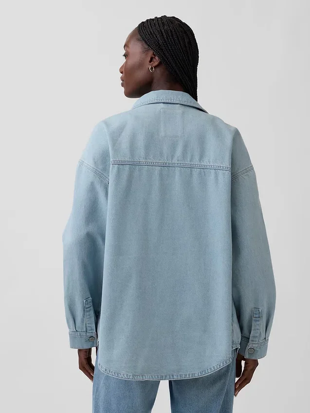 Veste chemise en denim oversize