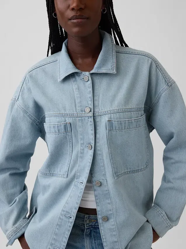 Veste chemise en denim oversize