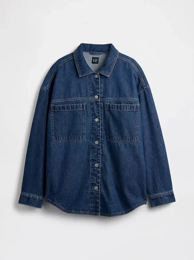 Veste chemise en denim oversize