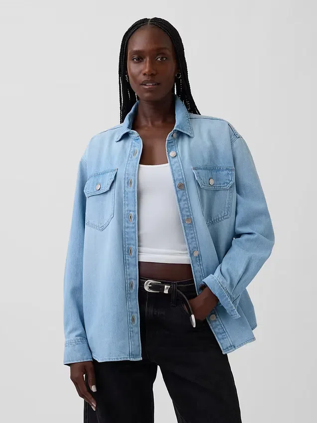 Veste chemise western en denim