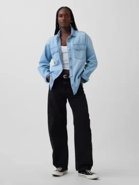 Veste chemise western en denim