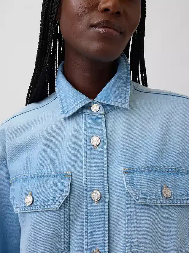 Veste chemise western en denim