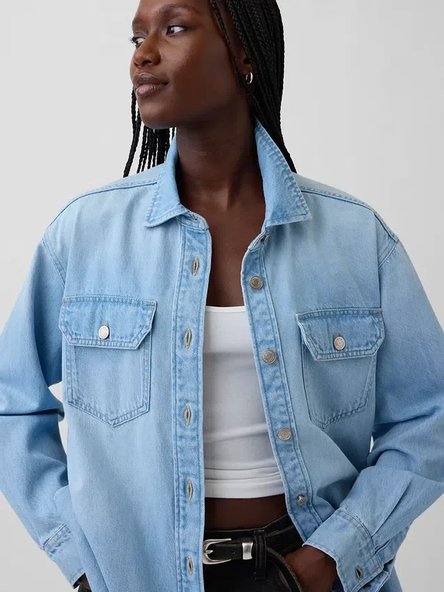 Veste chemise western en denim