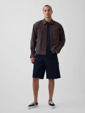 Veste chemise zippée en seersucker