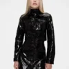 Veste courte en cuir verni vegan Gapstudio