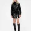 Veste courte en cuir verni vegan Gapstudio
