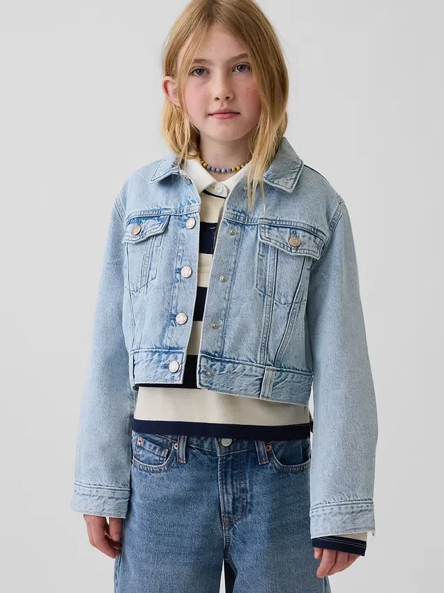 Veste courte en jean pour enfant