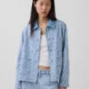Veste de travail en denim rayé