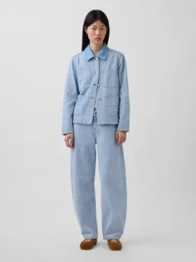Veste de travail en denim rayé