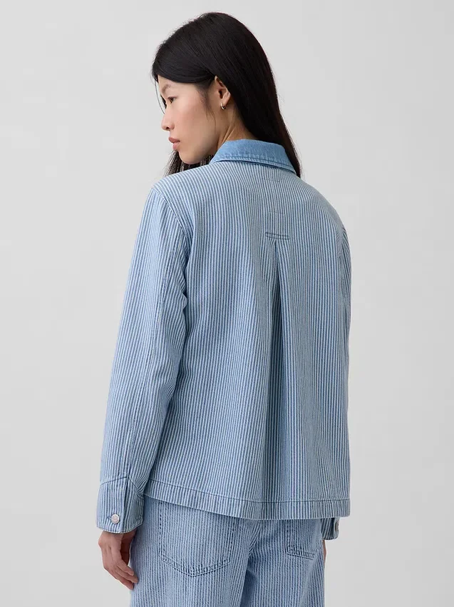 Veste de travail en denim rayé