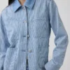 Veste de travail en denim rayé