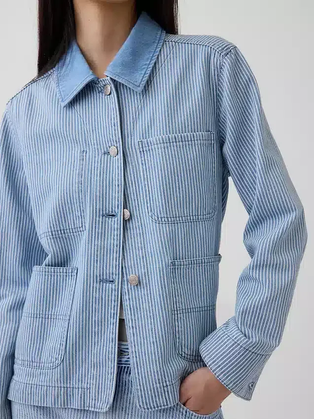 Veste de travail en denim rayé