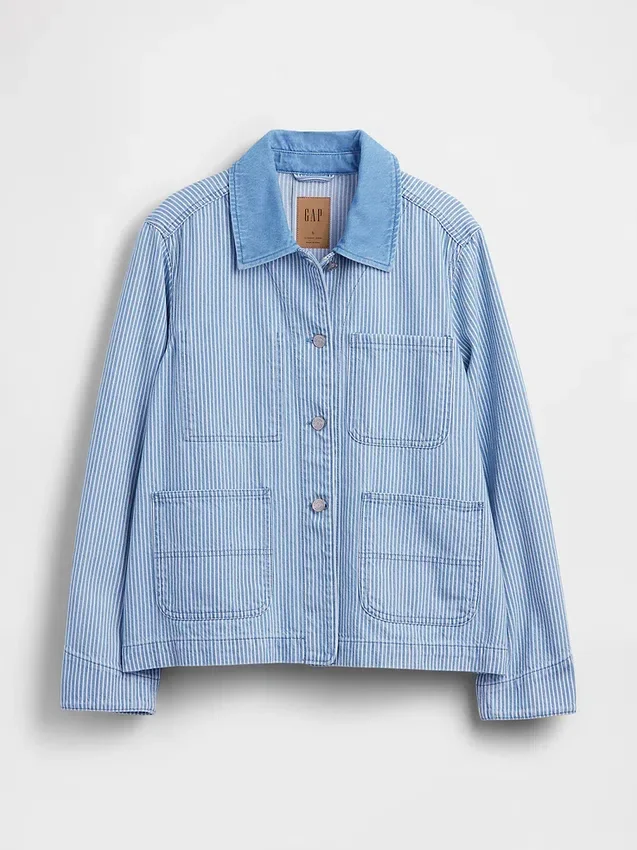 Veste de travail en denim rayé
